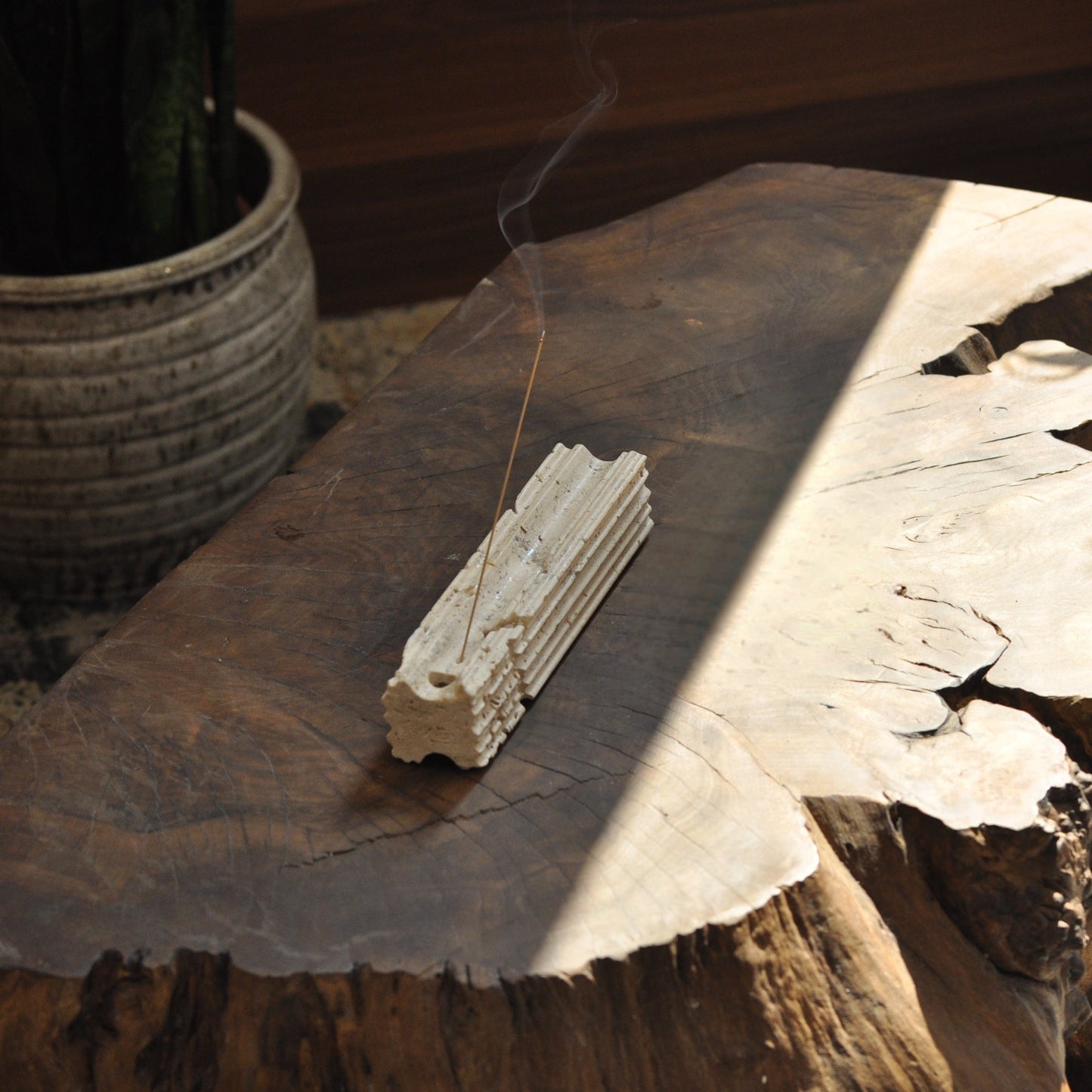 Travertine Incense Holder