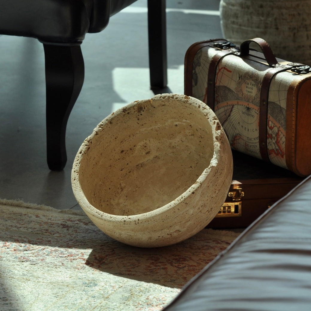 Beige Big Travertine Bowl