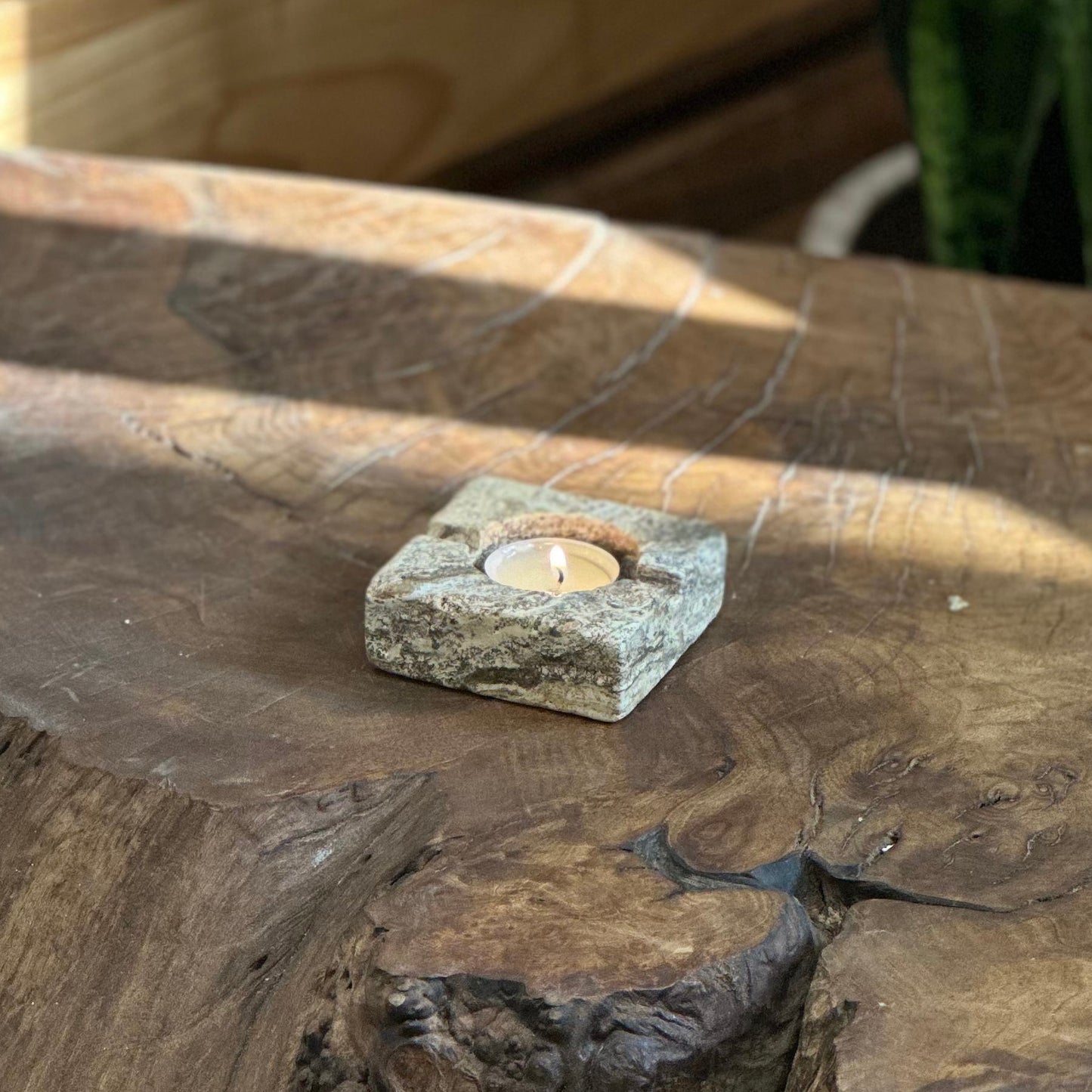 Travertine Candle Holder