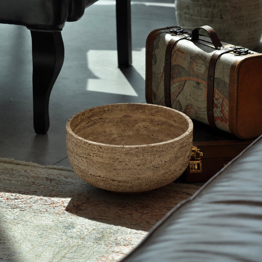 Big Yellow Travertine Bowl