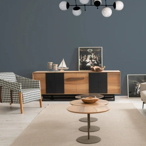 Black And Wood Console