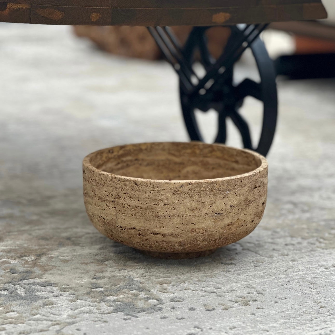 Big Yellow Travertine Bowl